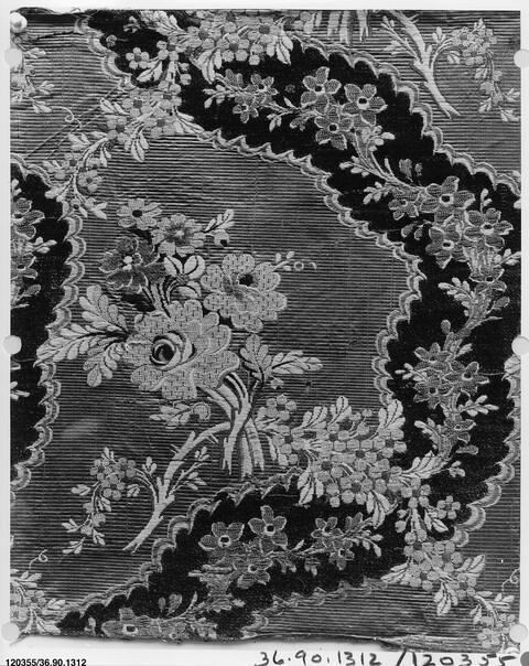 Antique Woven Floral Textile Fragment