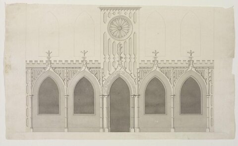 Gothic Facade Architectural Drawing