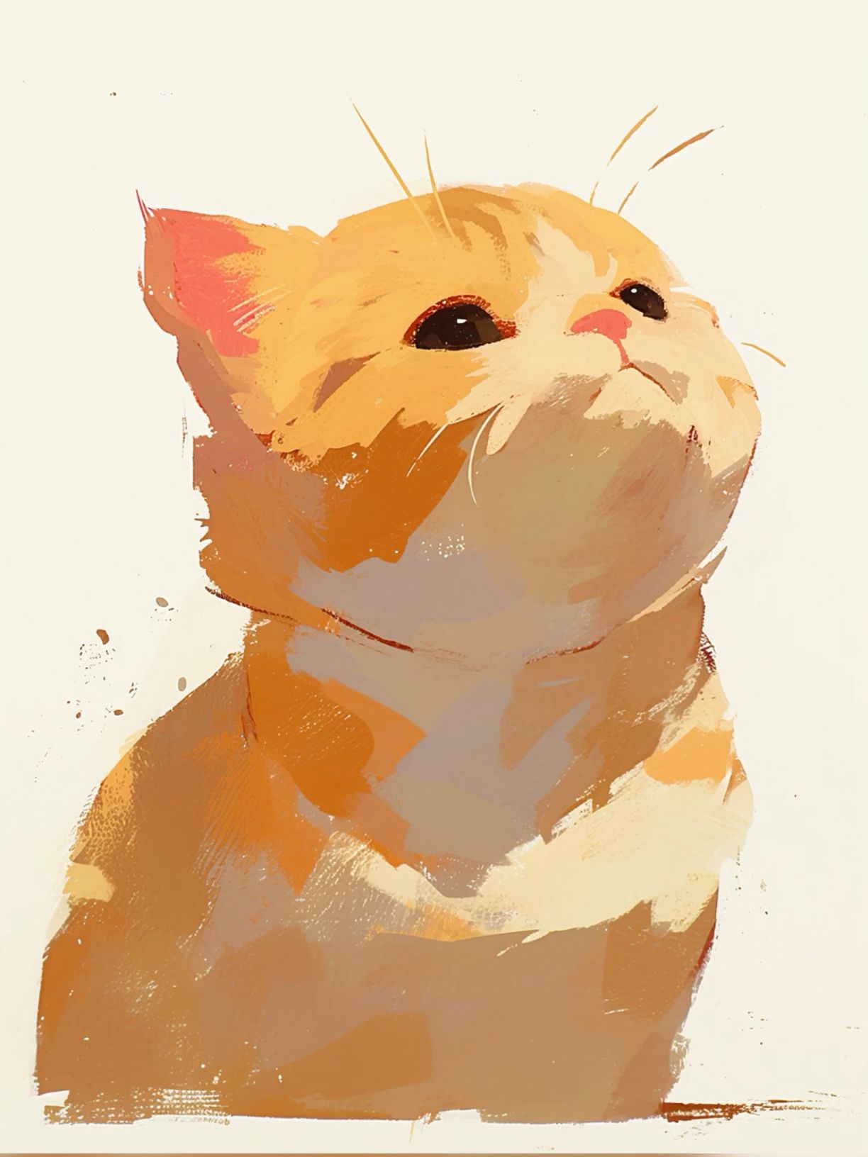 Ginger Cat Looking Up