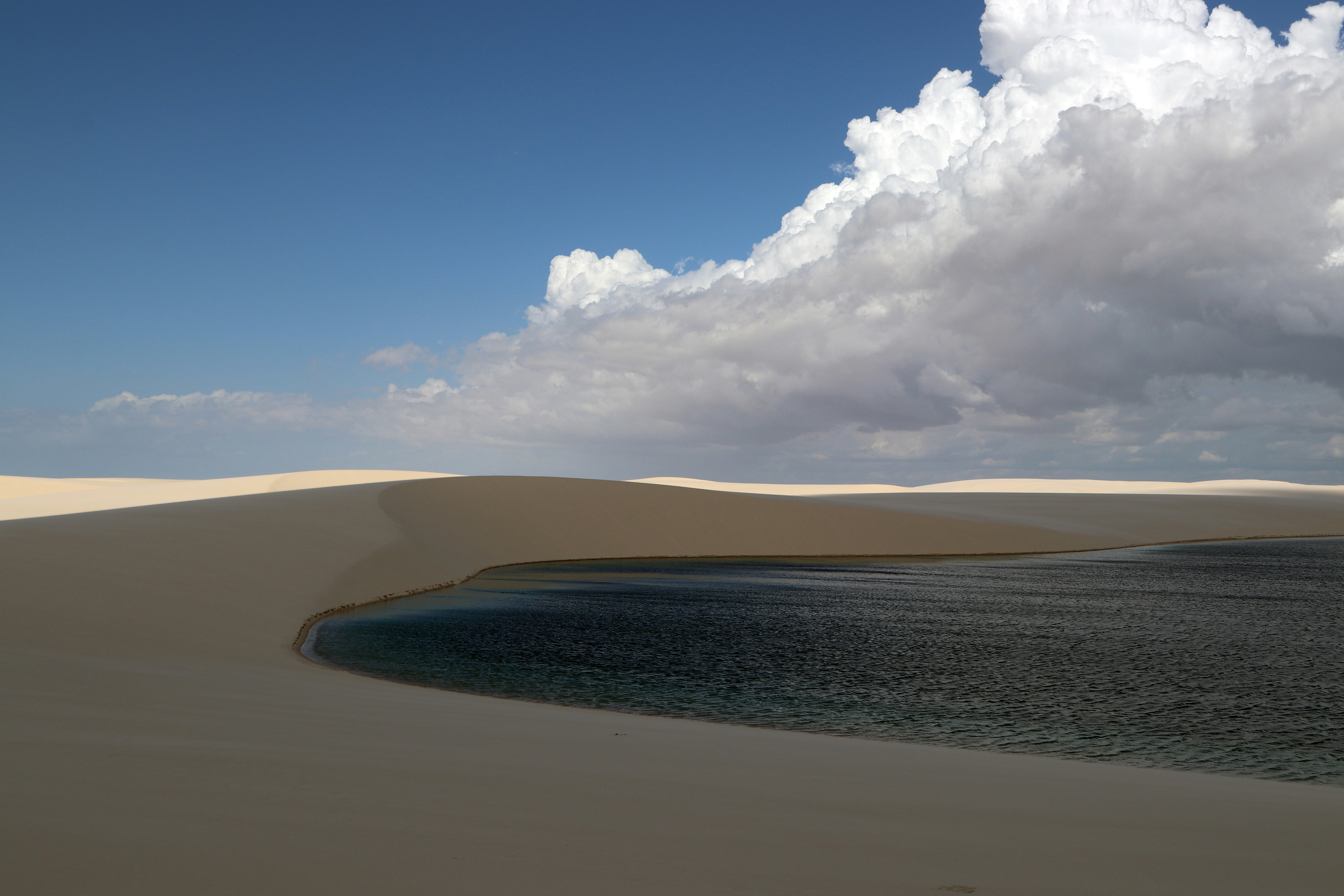 Lagoon Among Desert Sand Dunes
