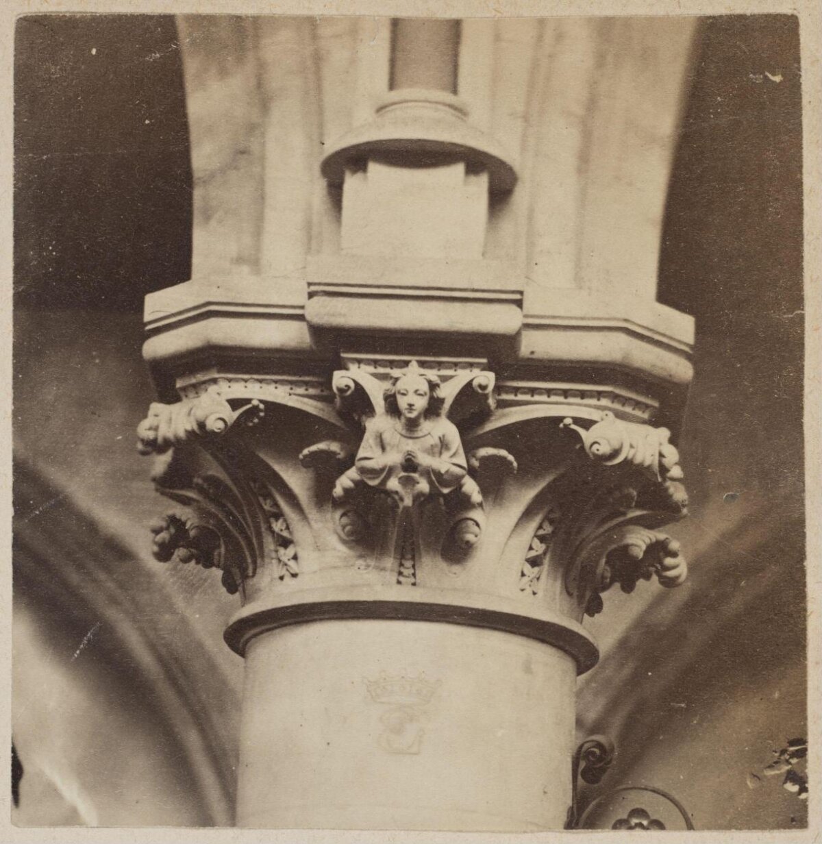 Gothic Carved Column Capital