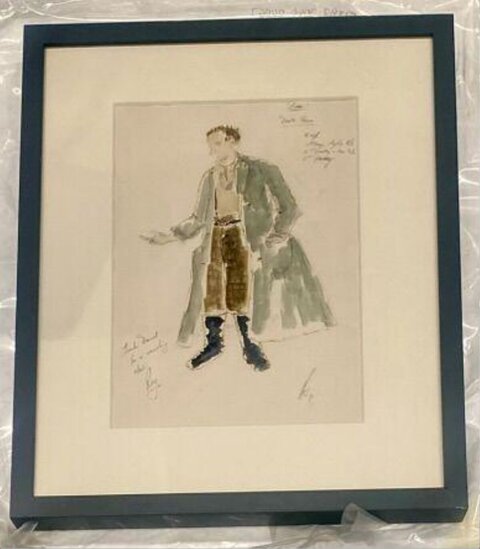 Framed Male Costume Design Sketch