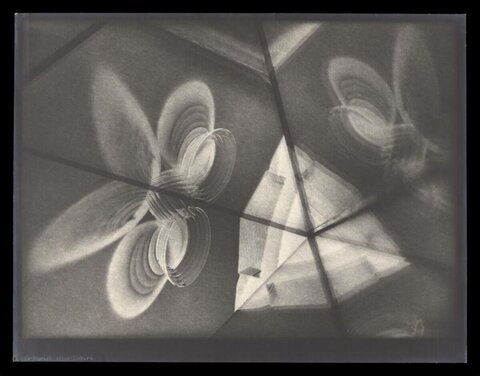 Abstract Grayscale Spiral Composition