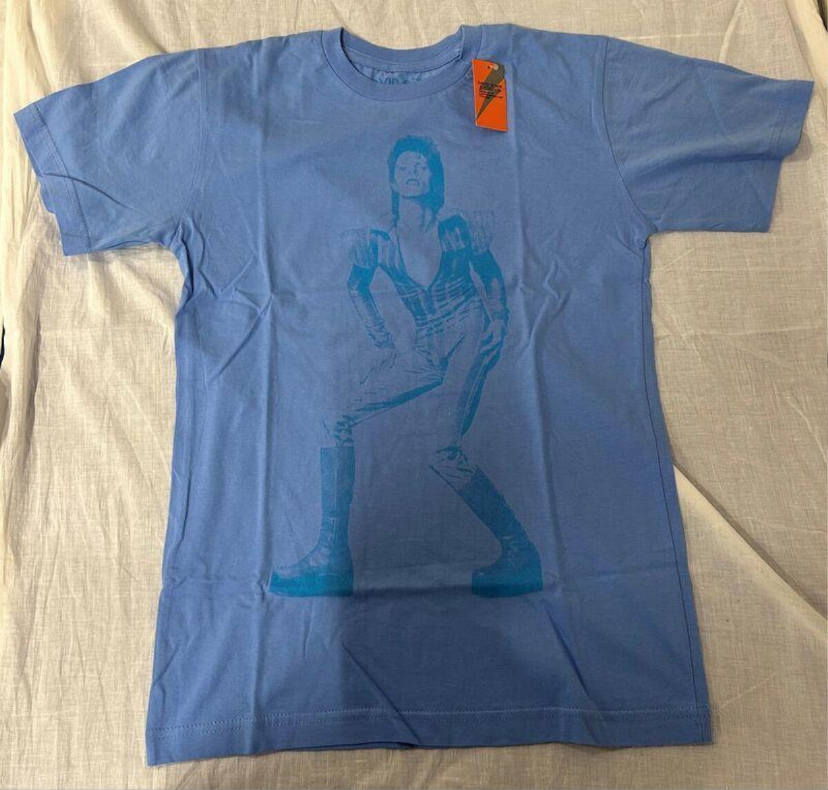 Blue David Bowie Graphic Print T-shirt