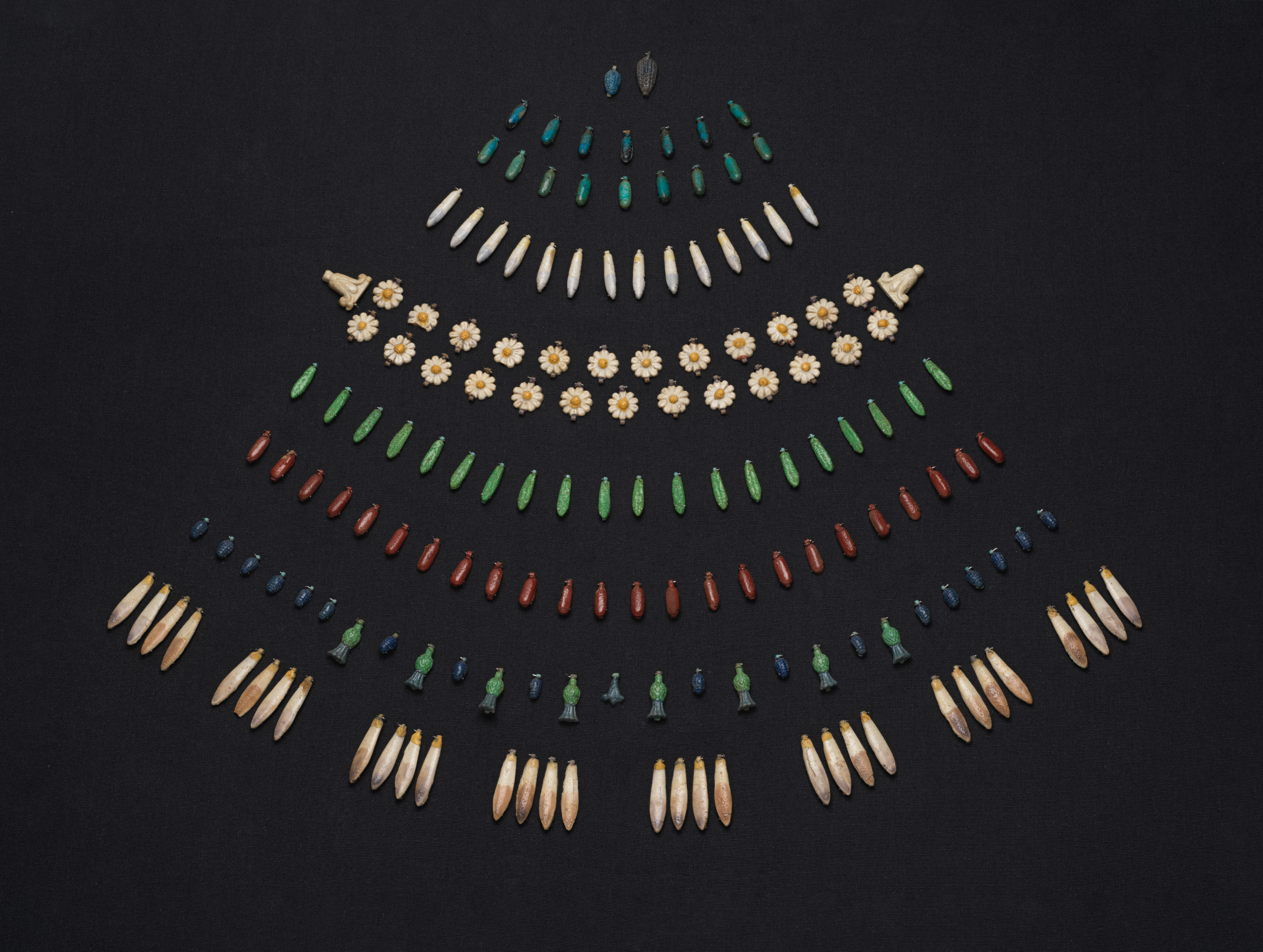 Arranged Assorted Decorative Beads