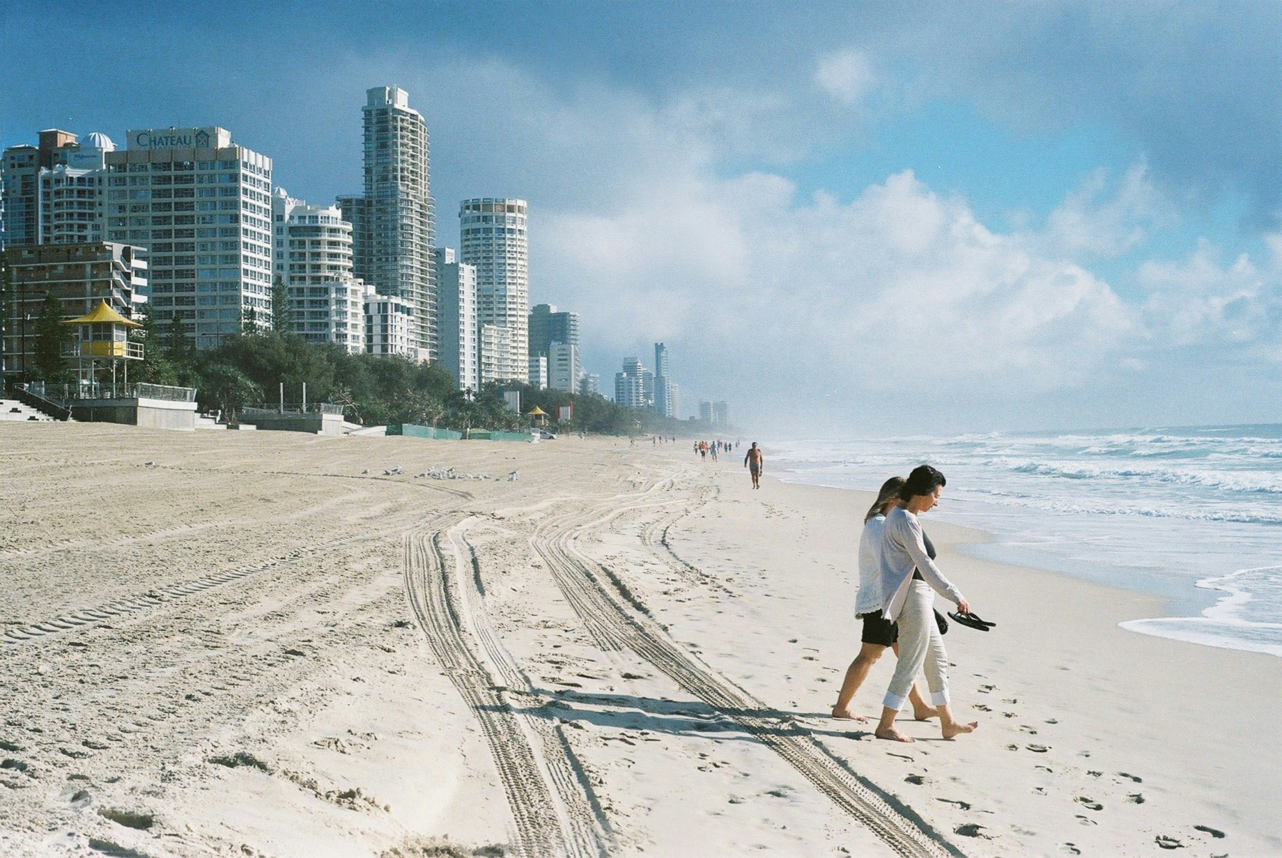 Beachfront City Skyline View