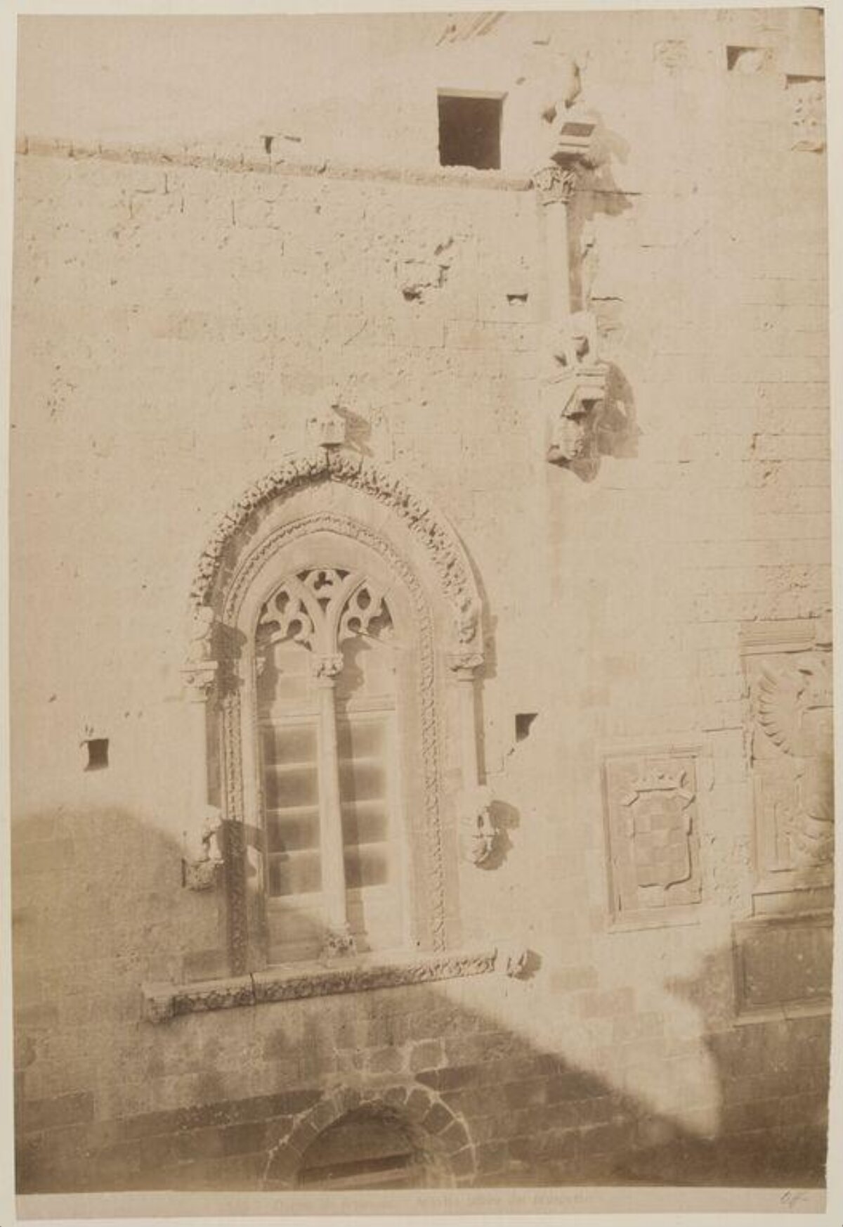 Gothic Window on Old Stone Wall
