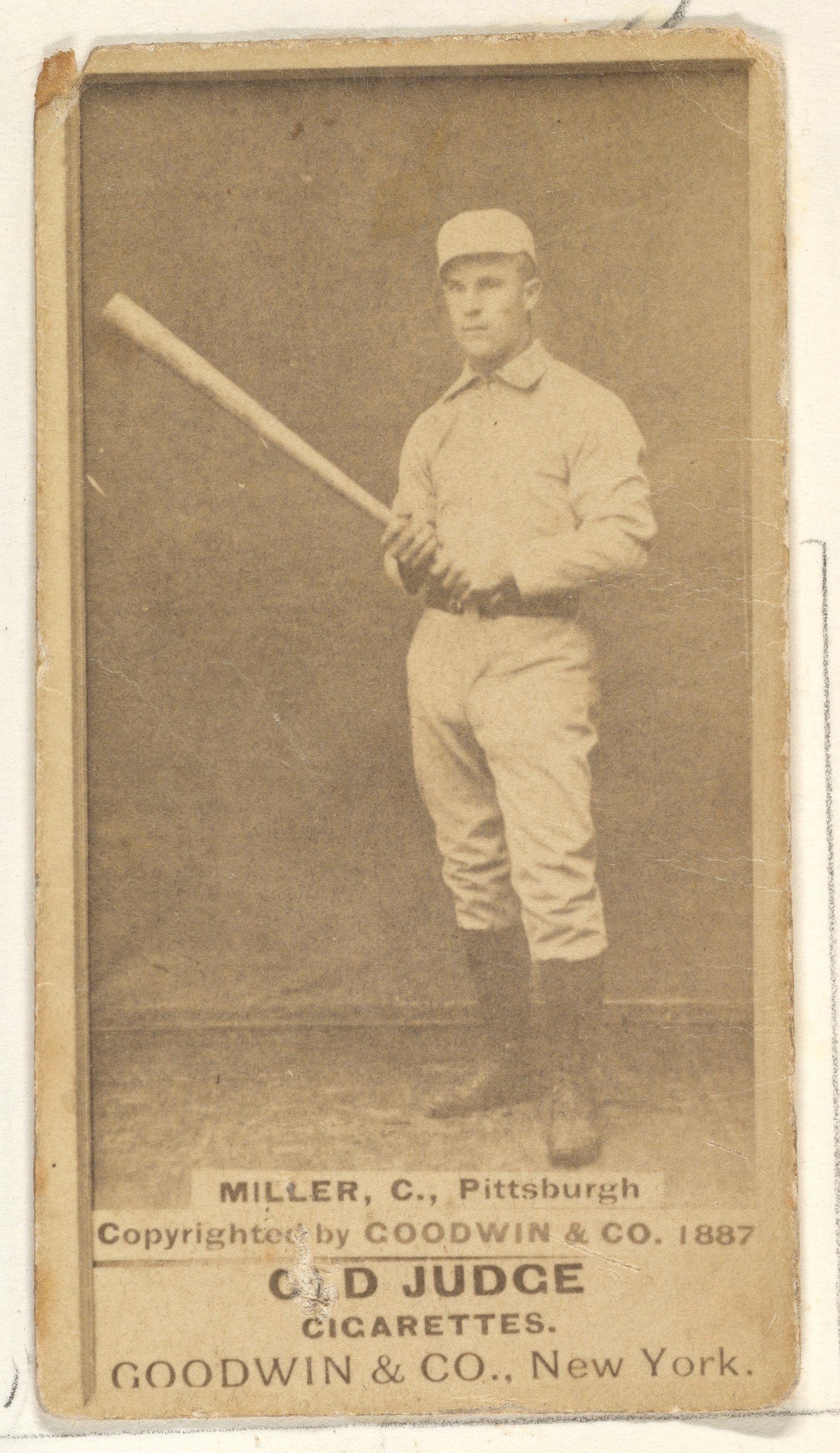 1887 Old Judge Pittsburgh Miller Baseball Card