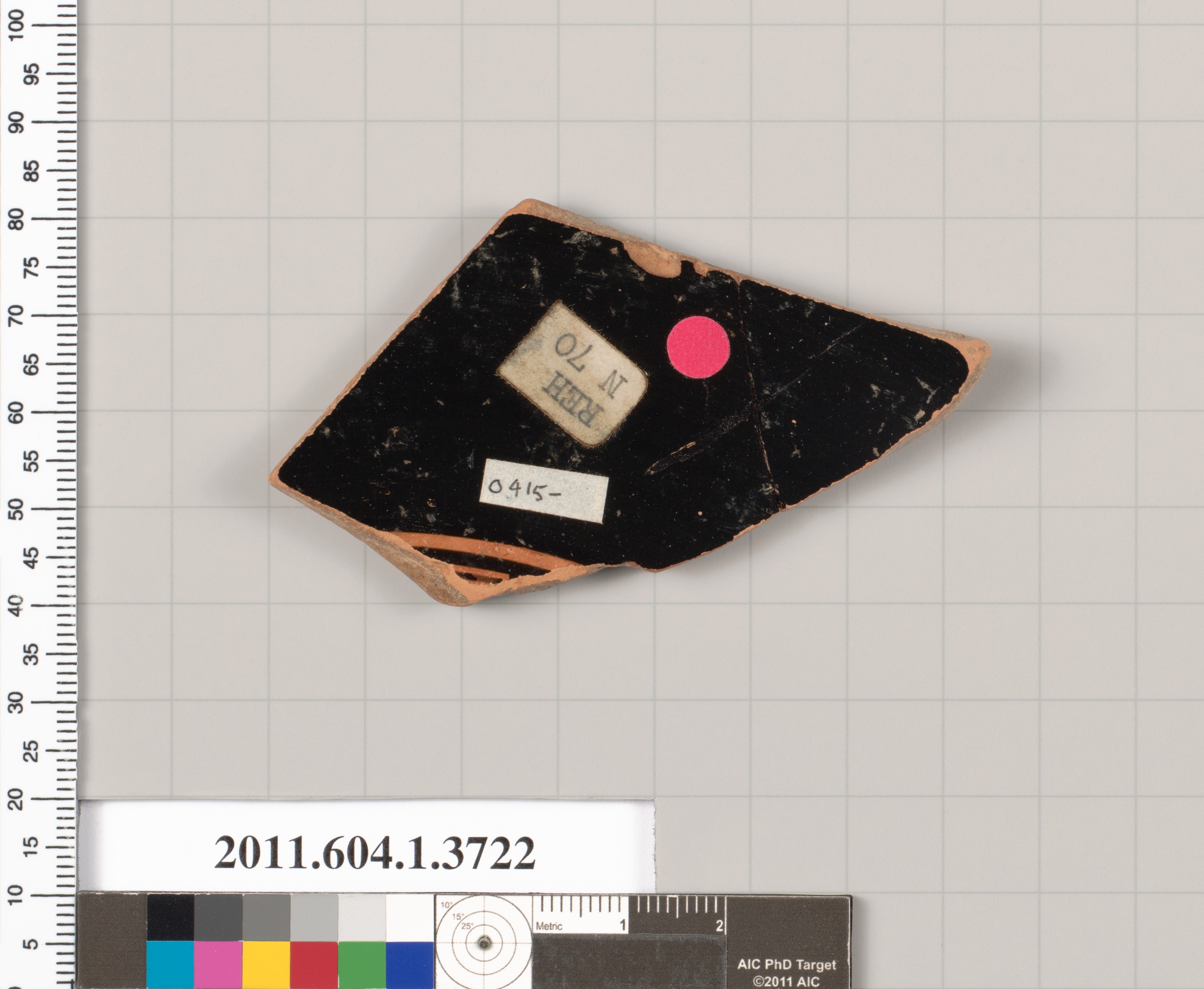 Labeled Ancient Pottery Fragment