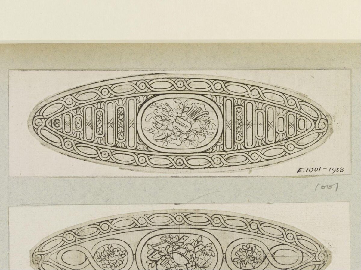 Two Ornamental Design Ink Sketches