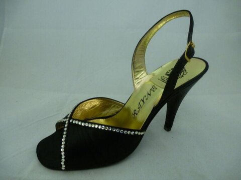 Black Rhinestone High Heel Sandal