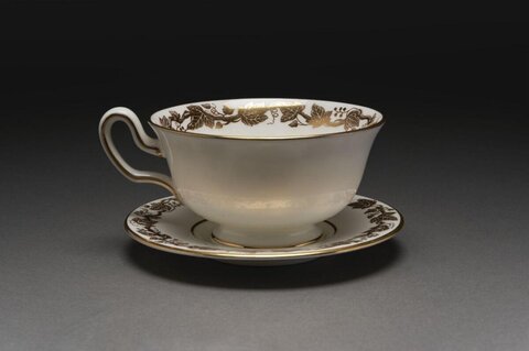 Gold Decorated Teacup and Saucer