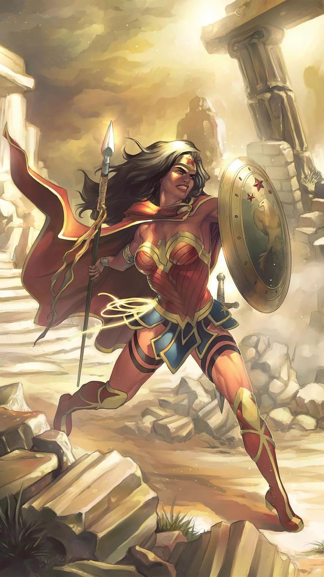 Wonder Woman In Ancient Ruins
