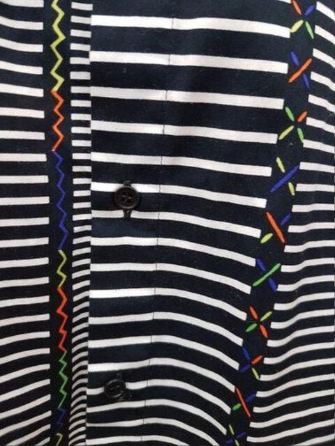 Embroidered Striped Shirt Detail