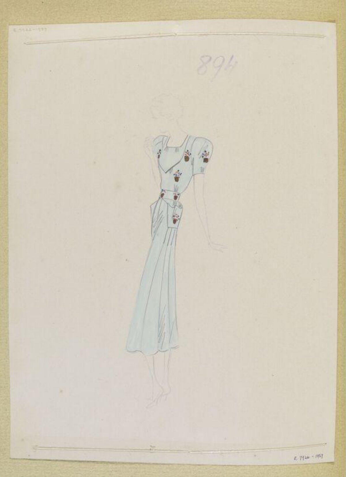 Vintage Dress Fashion Sketch