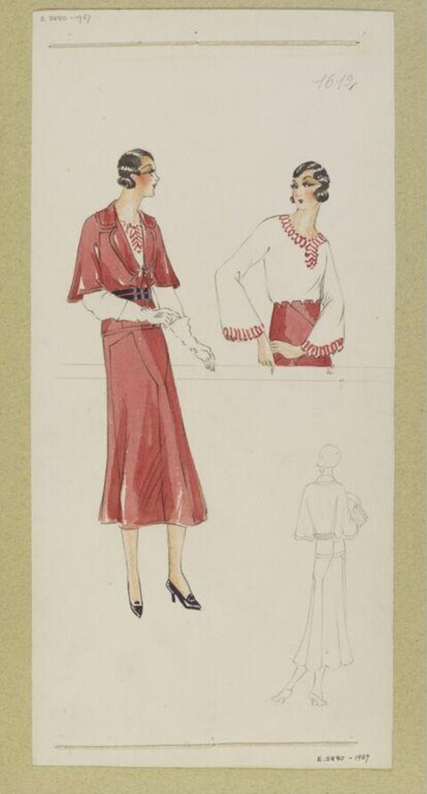Vintage Women Fashion Design Sketches