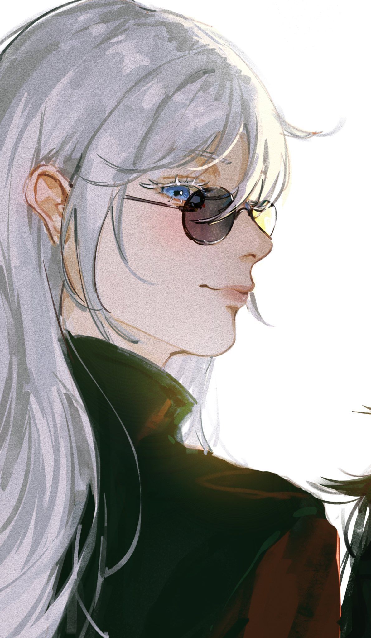 Anime Character Side Profile Portrait