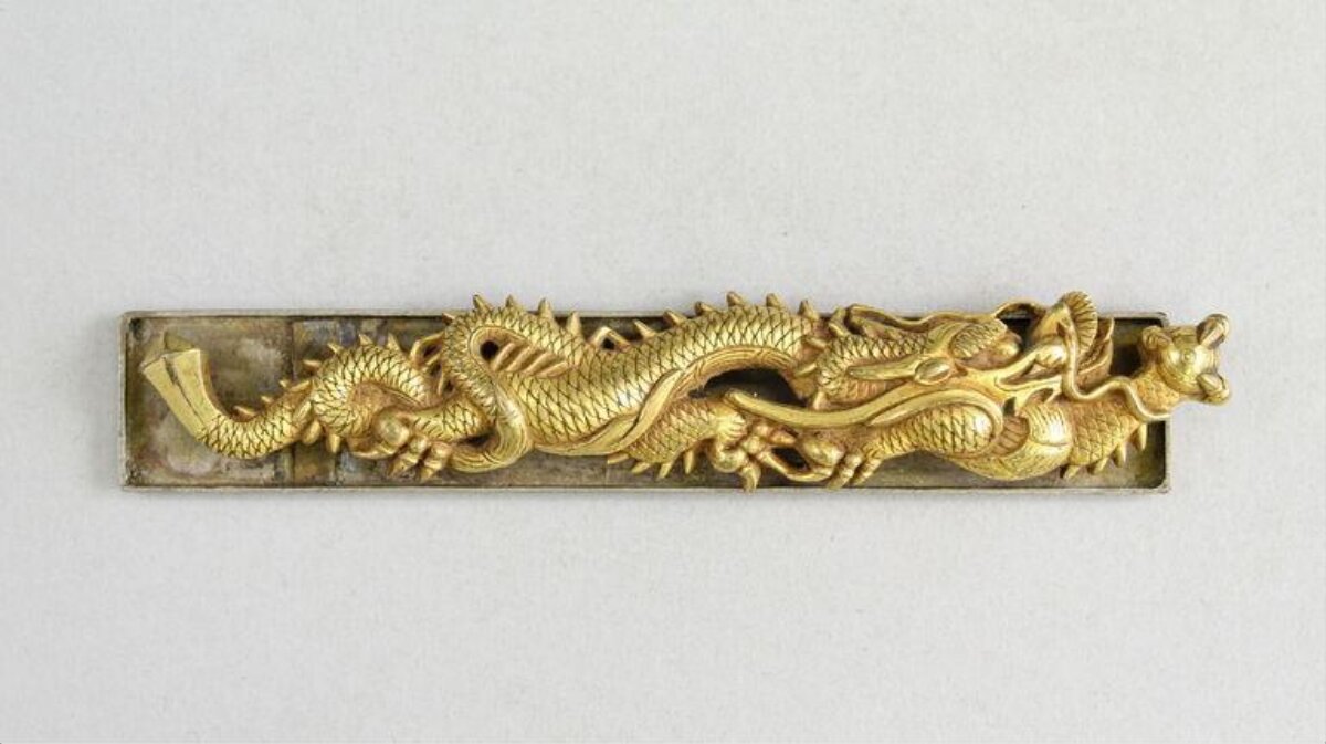Carved Gold Dragon Ornament
