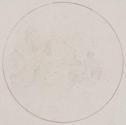 Circular Pencil Landscape Sketch