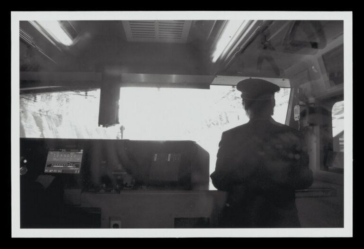 Train Driver in Locomotive Cab