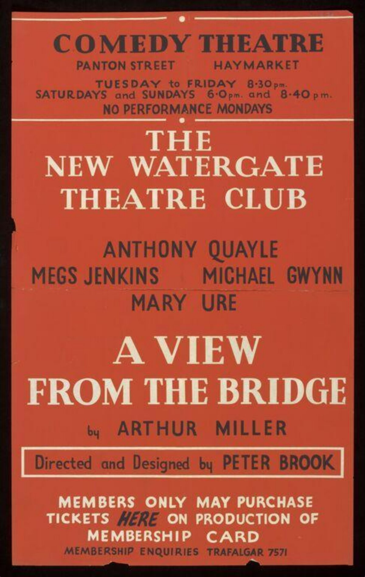 Vintage A View from the Bridge Play Poster
