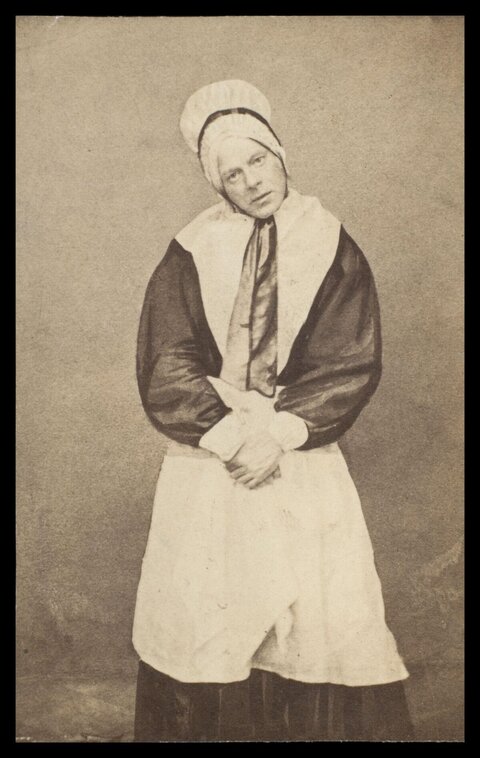 Vintage Portrait of Woman in Nurse Uniform