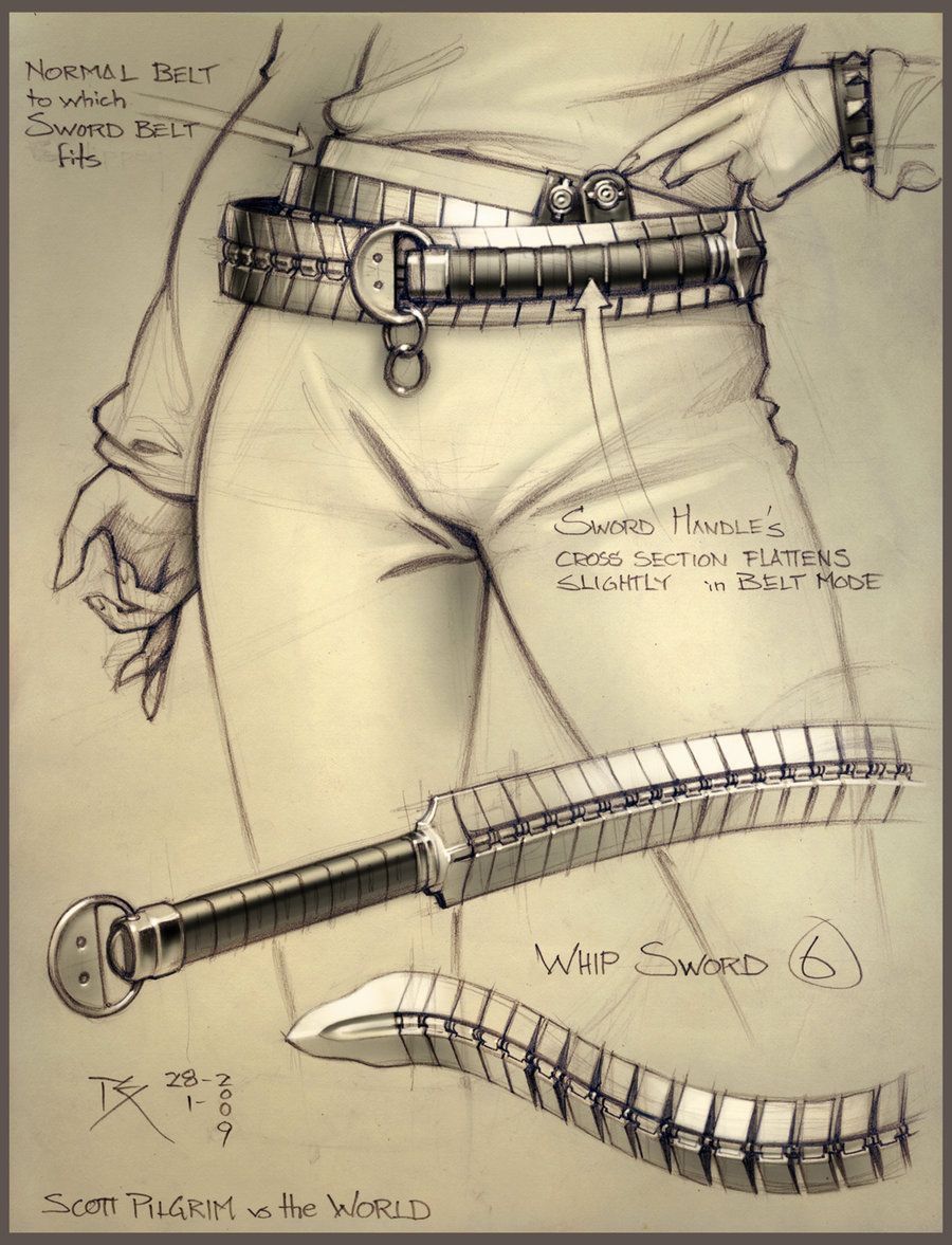 Scott Pilgrim Whip Sword Concept Sketch