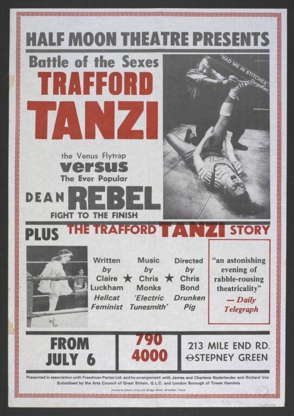 Half Moon Theatre Trafford Tanzi Poster