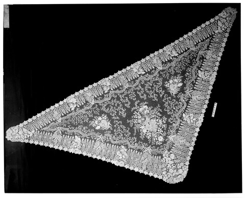Antique Triangular Lace Shawl