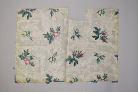 Vintage Floral Printed Fabric Fragment