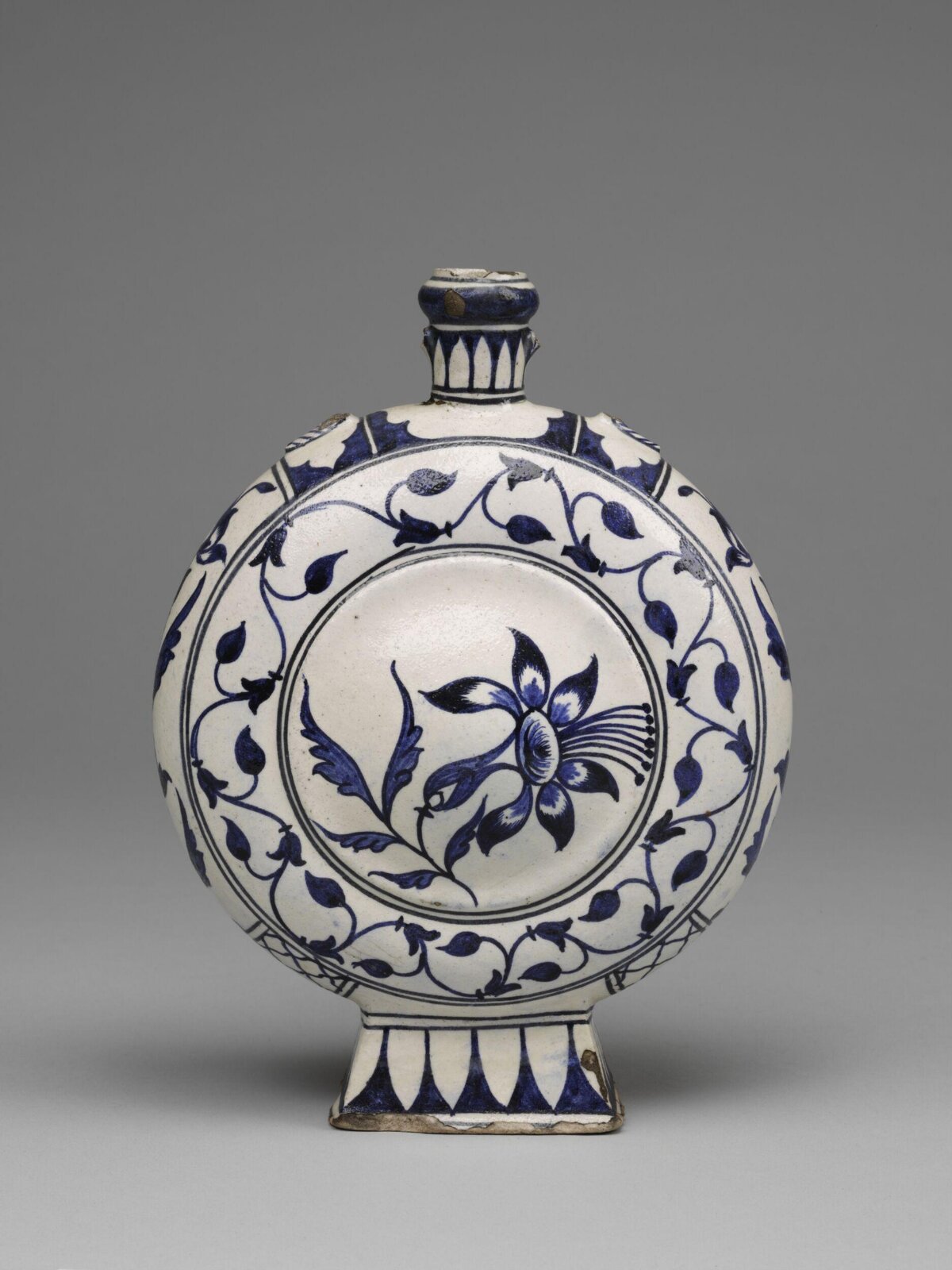 Chinese Blue and White Porcelain Flat Flask