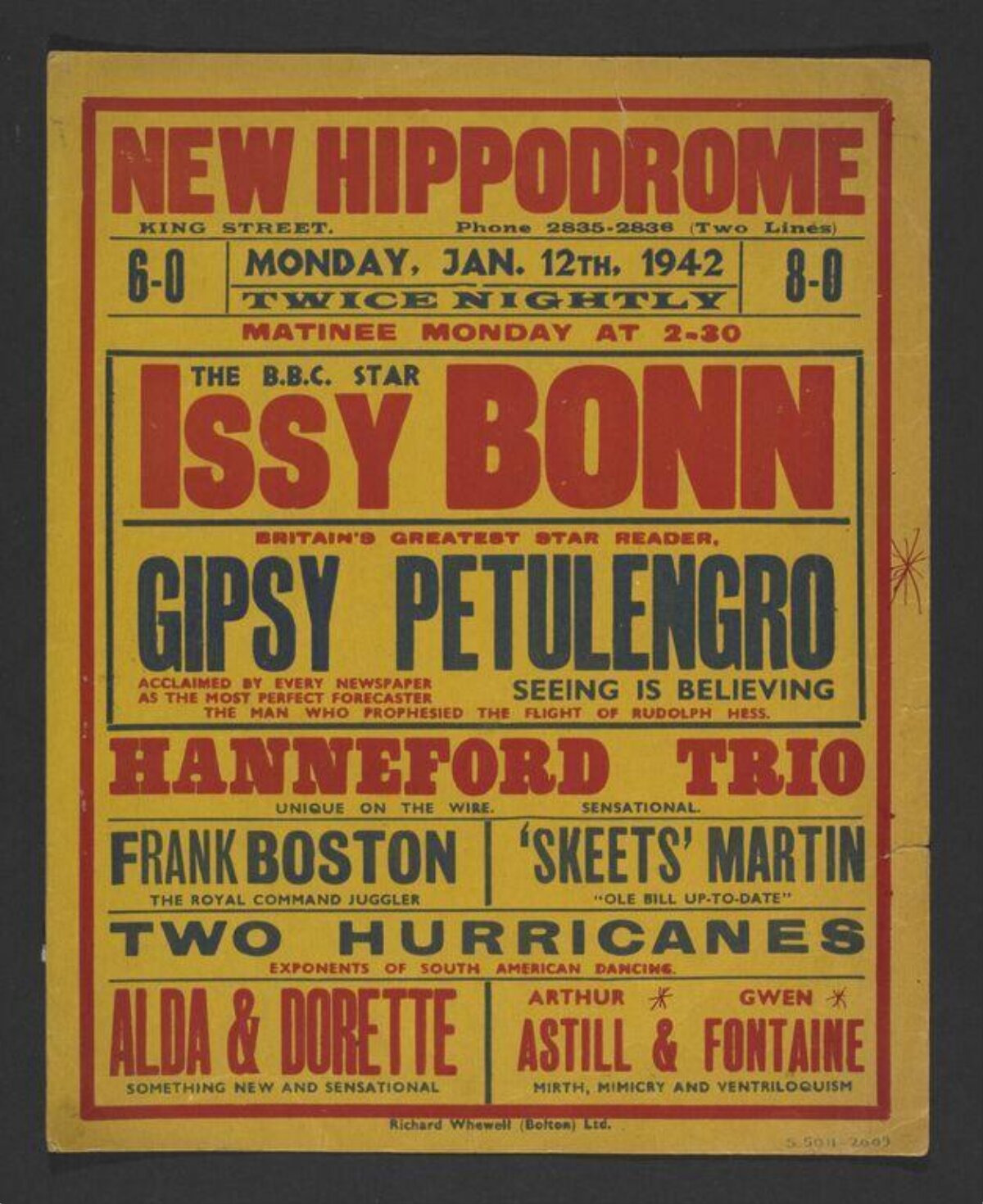 1942 New Hippodrome Show Poster