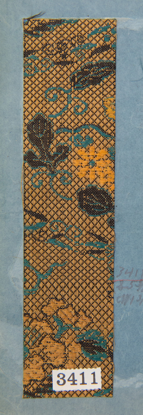 Antique Floral Woven Textile Sample