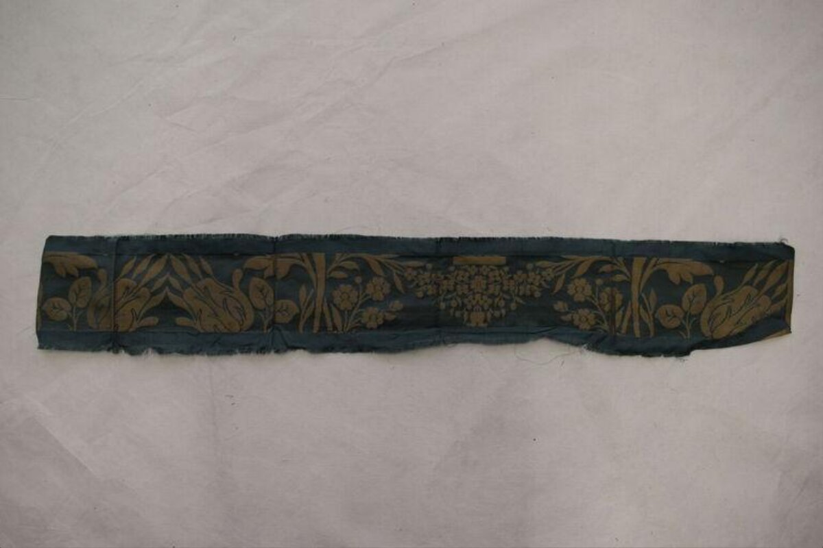 Antique Floral Patterned Fabric Fragment