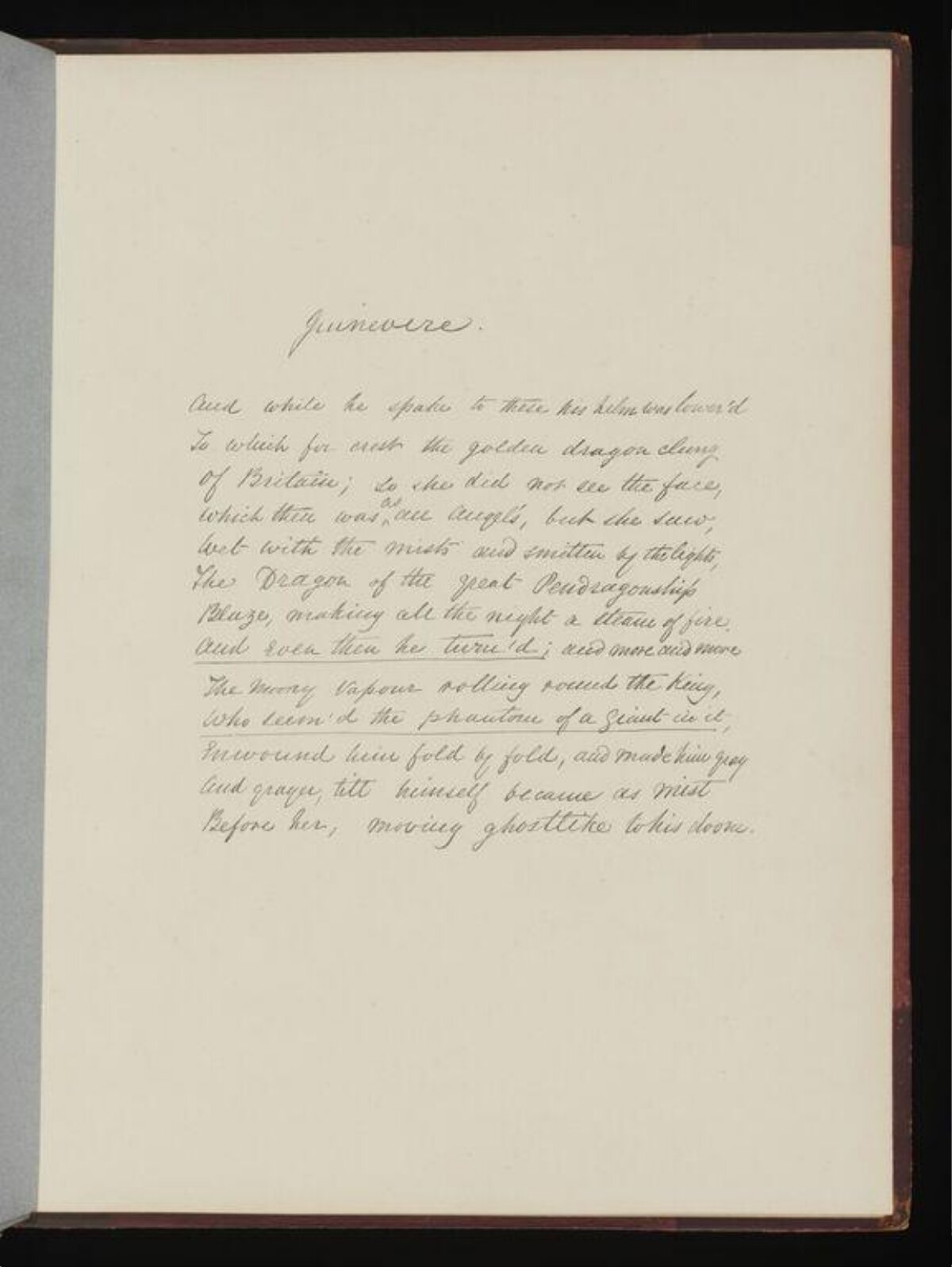 Handwritten Guinevere Poem Page