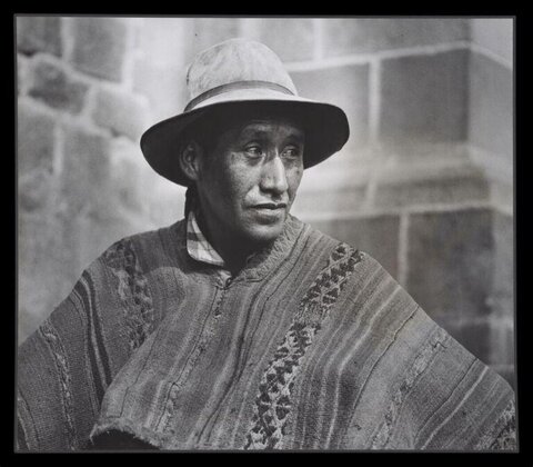 Black and White Portrait of Indigenous Man