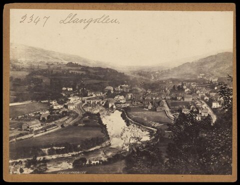 Vintage View of Llangollen Town