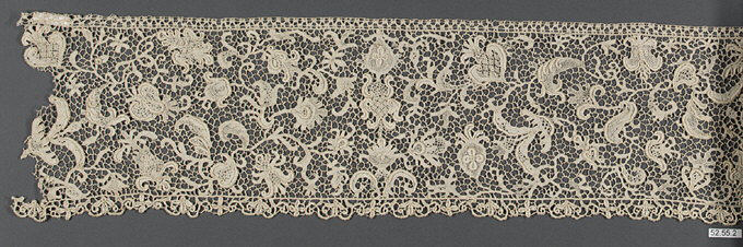 Antique Floral Handmade Lace Border