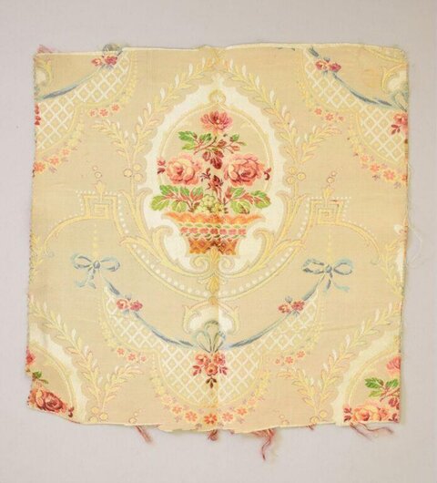 Vintage Floral Printed Fabric Fragment