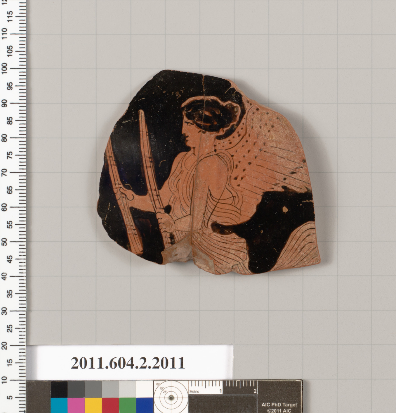 Ancient Greek Pottery Winged Figure Fragment