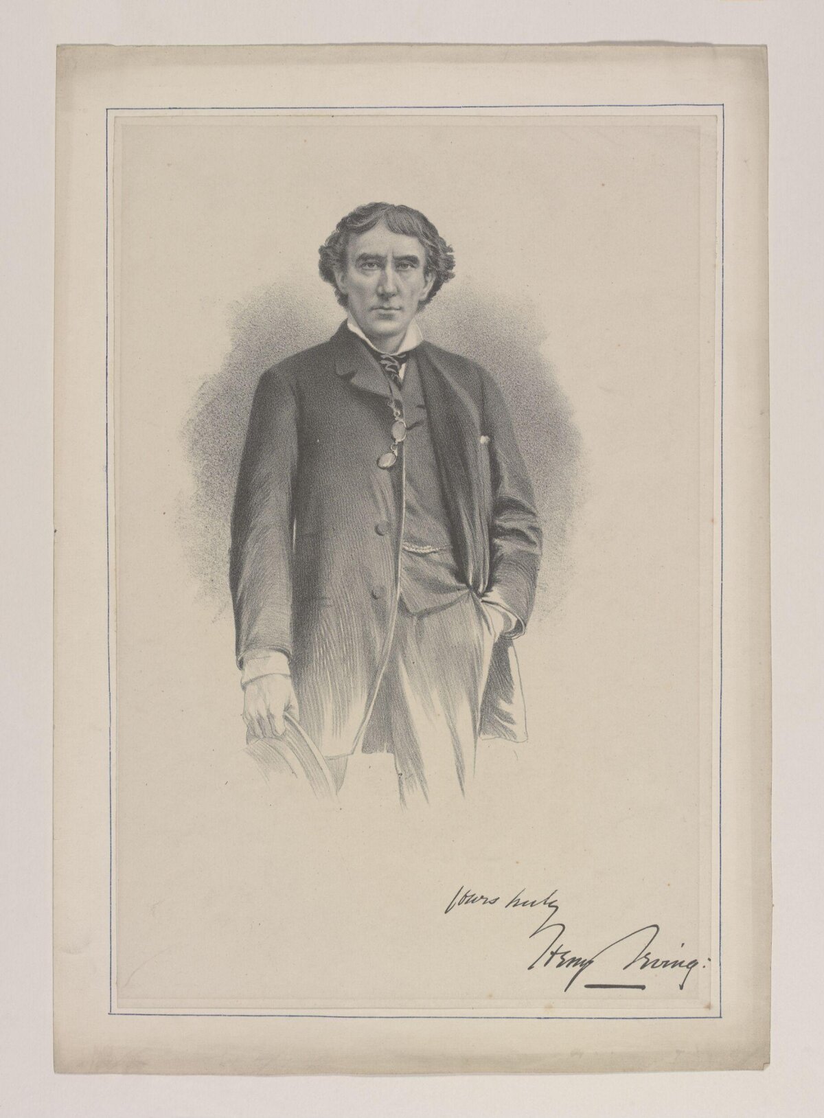 Engraved Portrait of Henry Irving