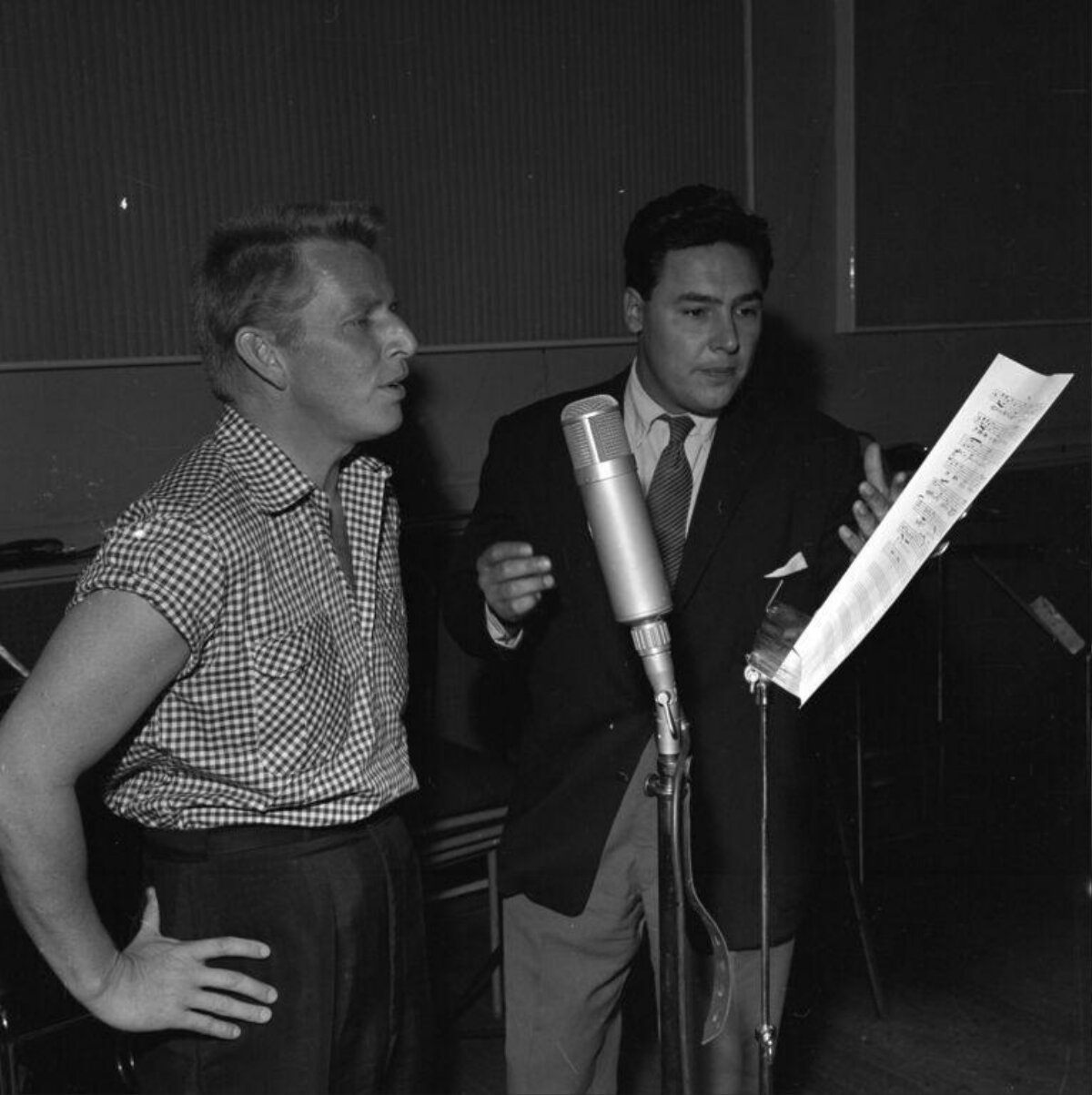 Two Men Recording In Studio