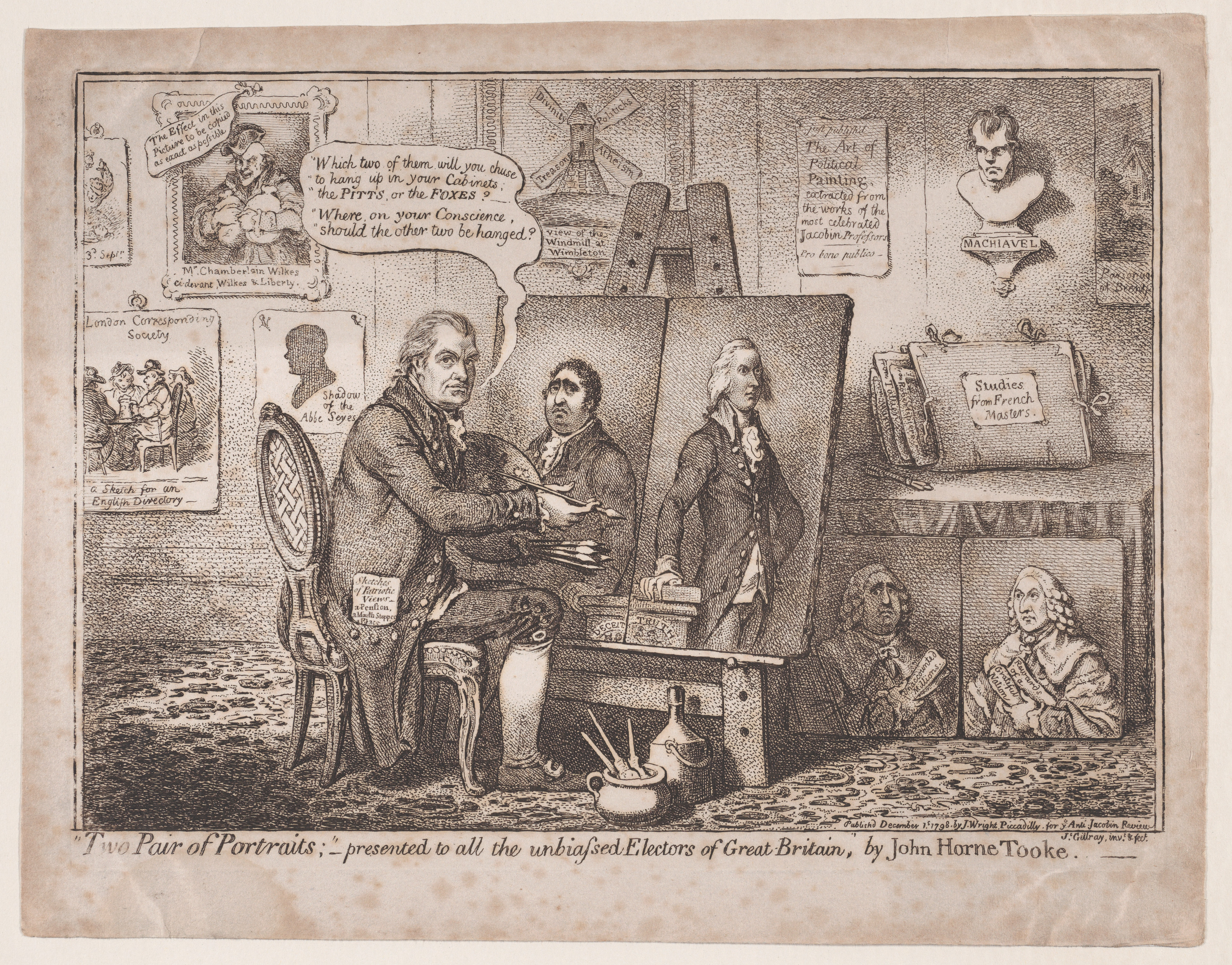 Two Pair of Portraits Political Cartoon