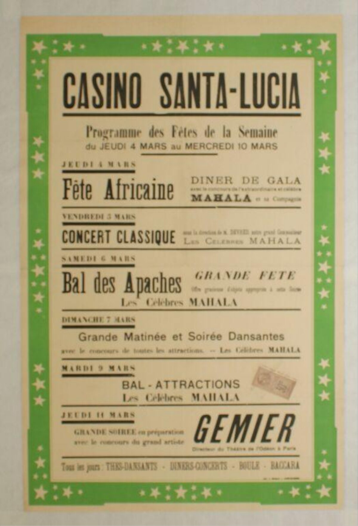 Casino Santa-Lucia Event Poster