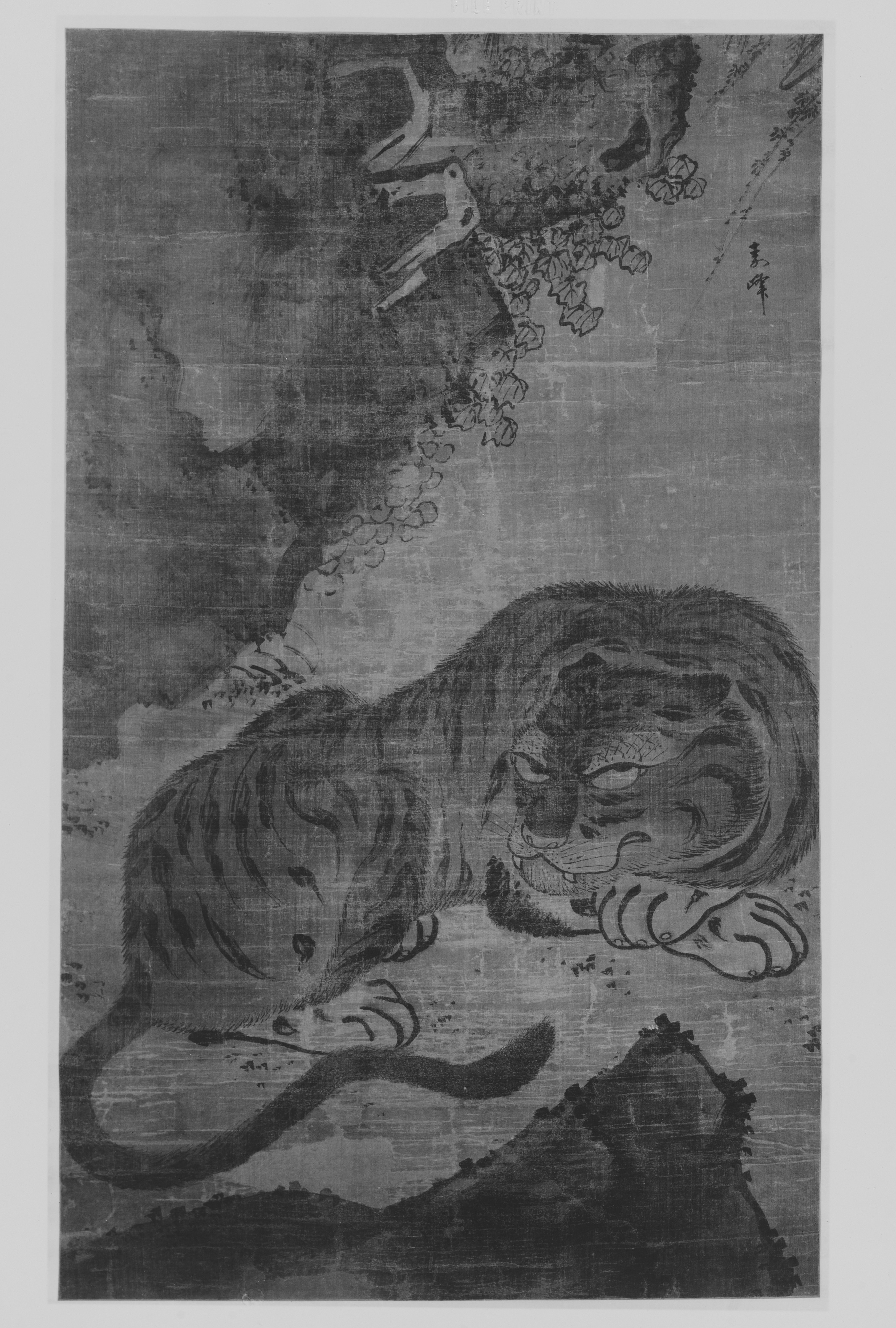 Ink Painting of Resting Tiger