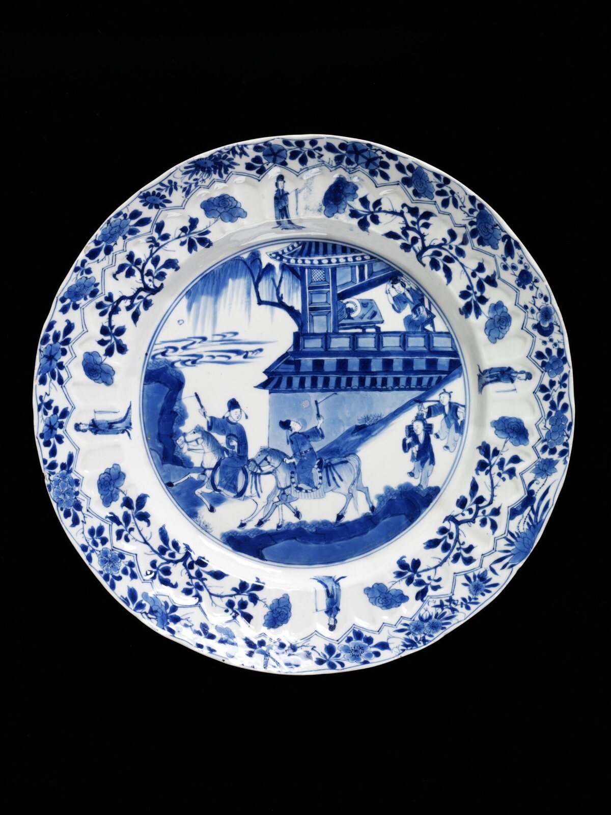 Blue and White Figure Porcelain Plate