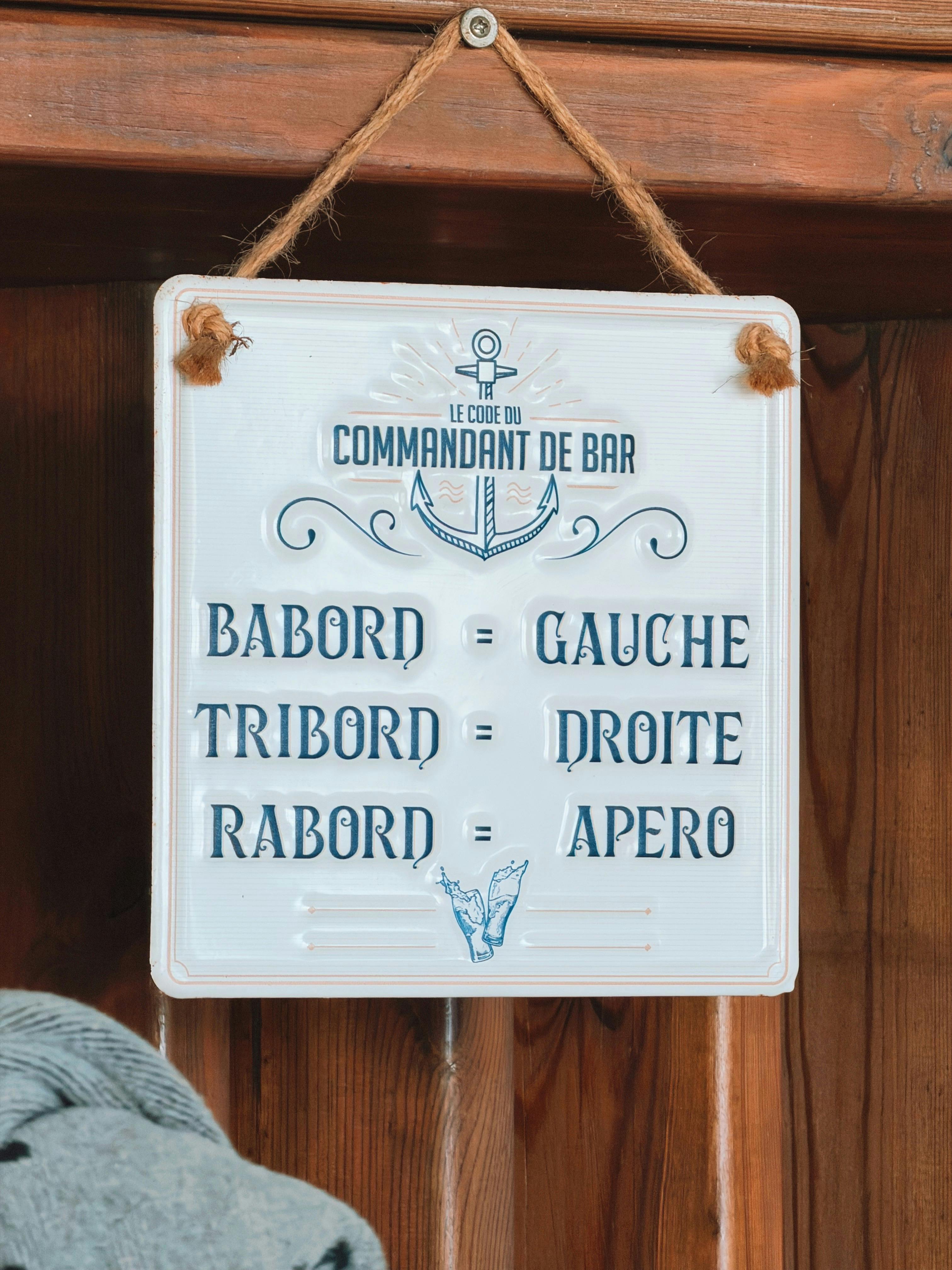 Nautical Themed French Bar Sign