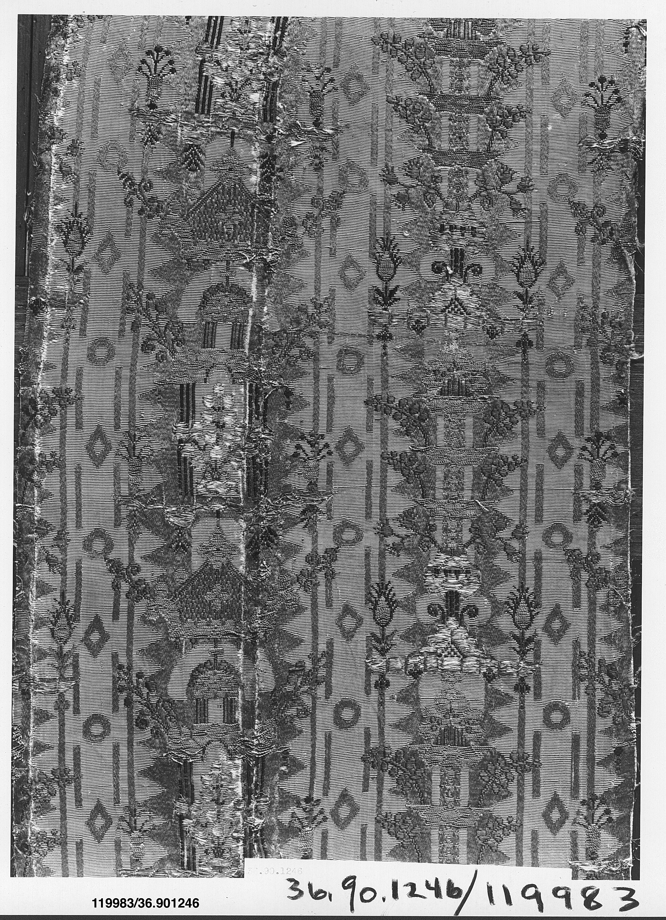 Antique Patterned Woven Textile Fragment