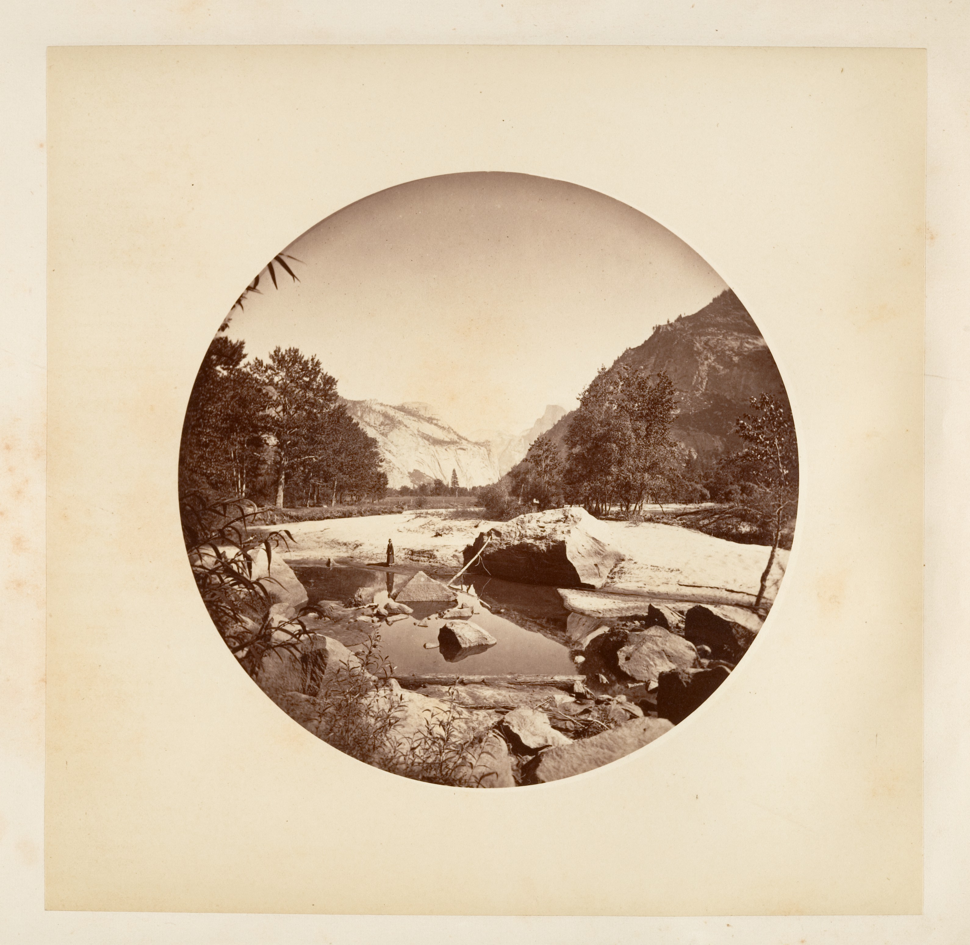 Vintage Mountain River Valley Landscape