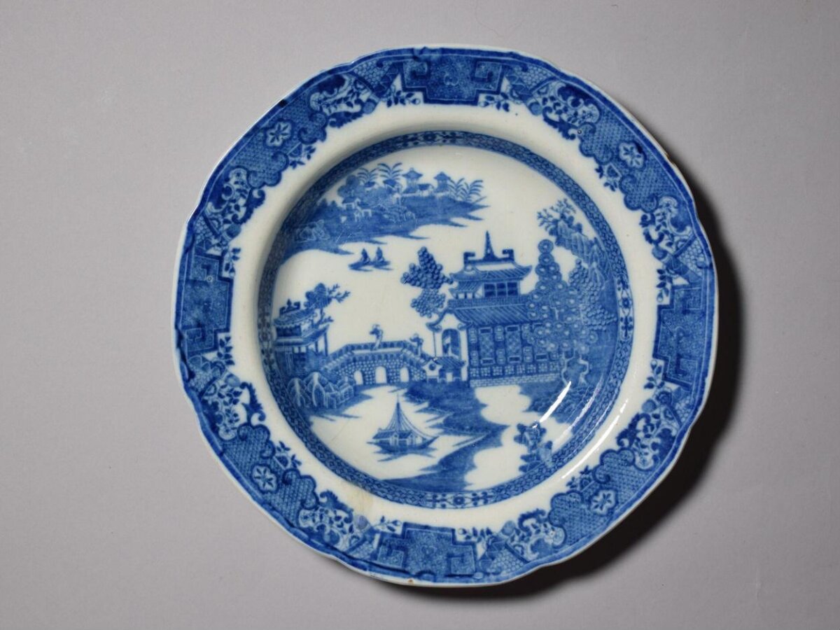 Blue and White Porcelain Landscape Plate